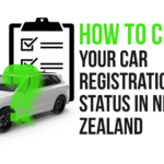 car image with check list on how to check your car registration in NZ